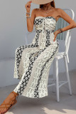 Vintage Off Shoulder Wide Leg Jumpsuit