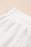 Jet Stream Textured Patched Pocket Short Sleeve Top Drawstring Shorts Set
