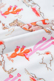 White Cowgirl Country Print Pajamas Set