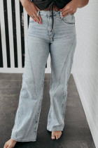 Beau Blue Light Wash Exposed Seam Plus Size Jeans
