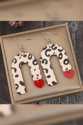 Leopard U Shape Valentine Day Earrings