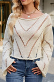 Hollowed Eyelet Knitting Sweater