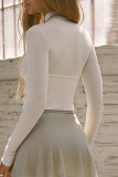 Solid Color Slim Fit Top