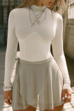Solid Color Slim Fit Top