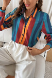 Colorblock Stripes Button Up Shirt