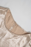 Apricot Ruffle Half Sleeves Top