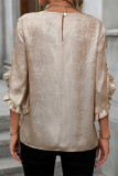 Apricot Ruffle Half Sleeves Top