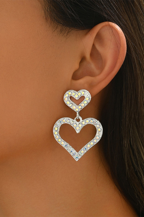 Heart Shape Crystal Earrings