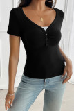 V Neck Lace Short Sleeves Top