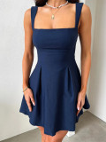 Spaghetti Mini Solid Color Dress