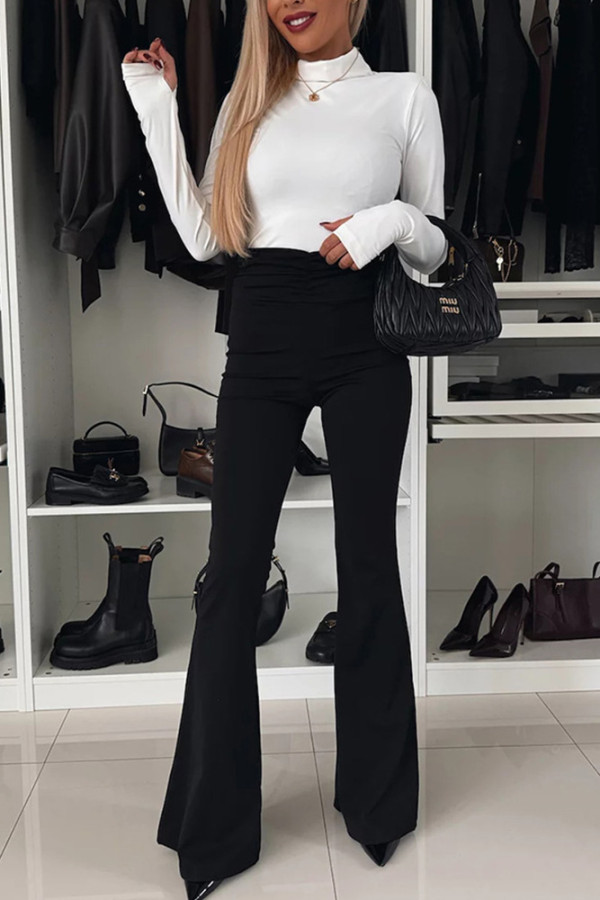 Black High Waist Flare Pants