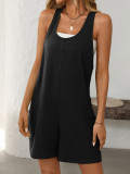 Sleeveless One Piece Overall Romper