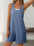 Sleeveless One Piece Overall Romper