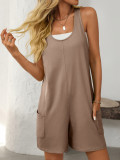 Sleeveless One Piece Overall Romper