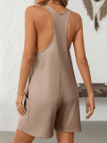 Sleeveless One Piece Overall Romper