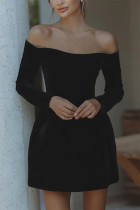 Black Off Shoulder MIni Dress