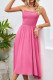 Pink Spaghetti Midi Dress