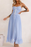 Spaghetti Ruffle Maxi Dress