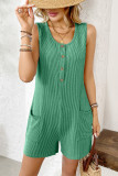 Sleeveless Plain One Piece Romper