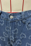 Heart Pattern Denim Jeans