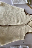 White Fleece Button Up Vest Coat
