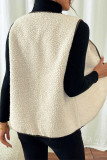 White Fleece Button Up Vest Coat