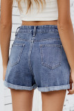 Cherry Embroidery Denim Shorts