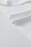 White Lace Floral Patchwork Ribbed Knit Half Sleeve T Shirt