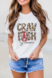 White Leopard CRAWFISH Season Lettering Casual Tee