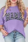 Wisteria Checkerboard MAMA Graphic Crewneck Tee