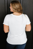 White Four Leaf Clover Printed Crewneck St Patrick Plus Size Tee