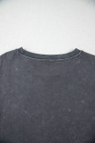 Dark Grey Kindness Butterflies Graphic Mineral Wash Loose Tee