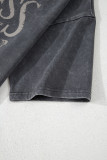 Dark Grey Kindness Butterflies Graphic Mineral Wash Loose Tee