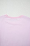 Light Pink Flag Bow Graphic Crewneck Tee