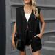 Denim Washed Sleeveless Jacket Vest