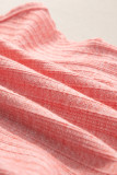 Fushia Solid Color Textured U Neck Slim Tank Top