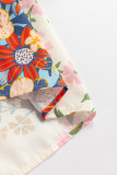 Multicolour Crochet V Neck Half Sleeve Boho Floral Blouse