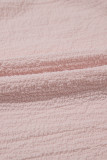 Gossamer Pink Textured Bow Knot Frilled Butterfly Sleeve Blouse