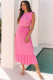 Bonbon Textured Ruffle Trim Crop Vest Lace-up Long Skirt Set