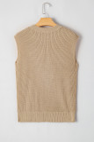 Parchment Western Cowboy Embroidery Round Neck Sleeveless Sweater
