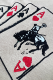 Khaki Poker Queen Embroidered Graphic Tee