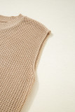 Parchment Western Cowboy Embroidery Round Neck Sleeveless Sweater