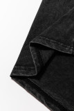 Black Varsity Stripe Half Sleeve Vintage Tee