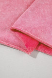 Sachet Pink Mineral Wash Raw Edge Ruffle Mini Dress