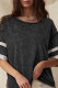 Black Varsity Stripe Half Sleeve Vintage Tee