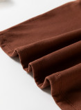 Coffee Solid Color U Neck Slim Fit Tank Top
