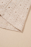 Oatmeal Floral Textured Crew Neck Tank Top