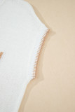 White Knitted YEEHAW Stitch Edge Crew Neck Sweater T Shirt