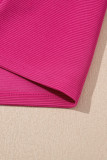 Strawberry Pink Striped Detail Flutter Sleeve Zipped Collar Short Set