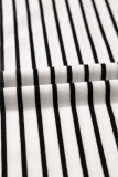 Black Stripe V Neck Tee and Casual Short Set